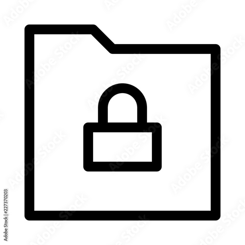 Folder Download Lock Gui Web vector icon