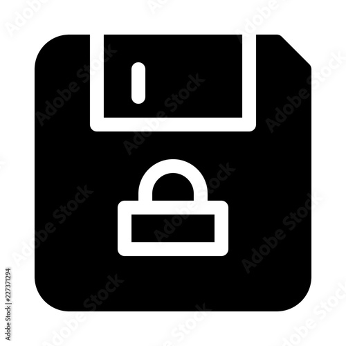 Floppy Lock Protect Protection Secure vector icon