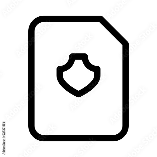 Document Shield Protect Protection Secure vector icon