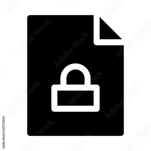 Document File Locked Gui Web vector icon
