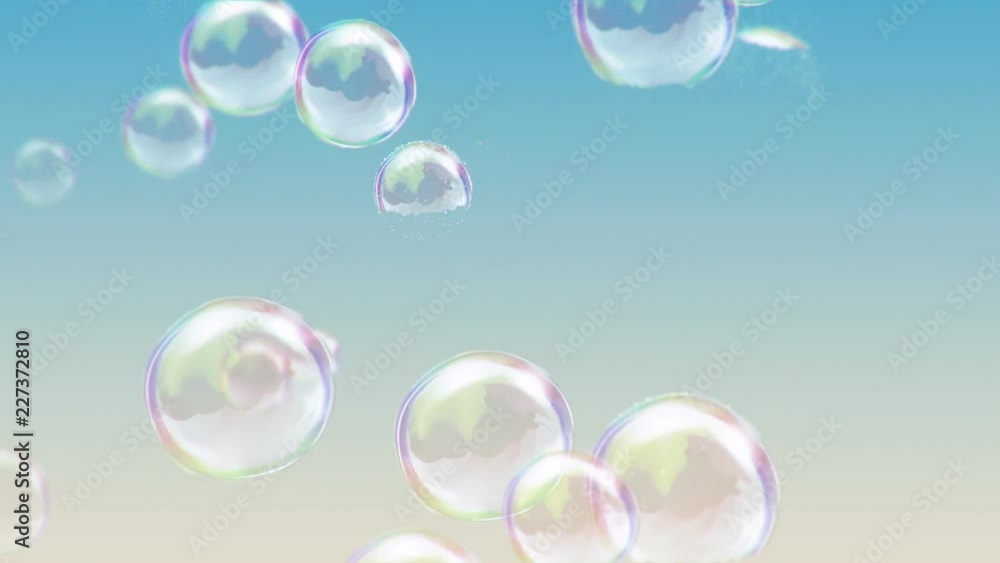 Animation flying of soap bubbles on colorful background. Animation of seamless loop. Animation flying of soap bubbles on colorful background. Animation of seamless loop.