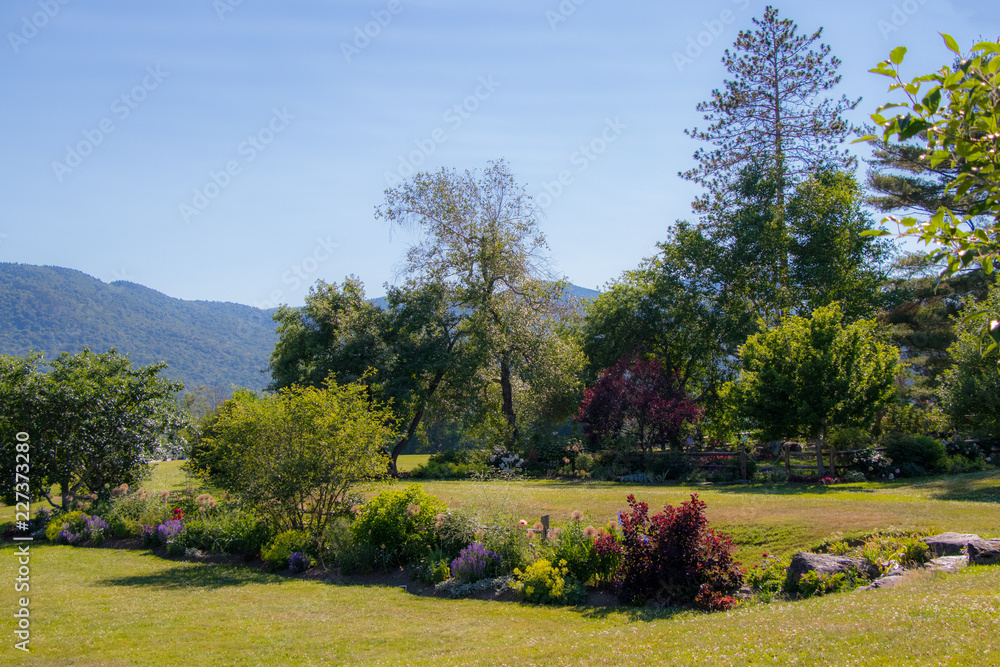 landscaped garden in the mountains