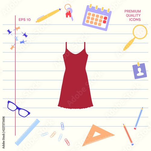 Sundress, Evening dress, combination or nightie, the silhouette. Menu item in the web design