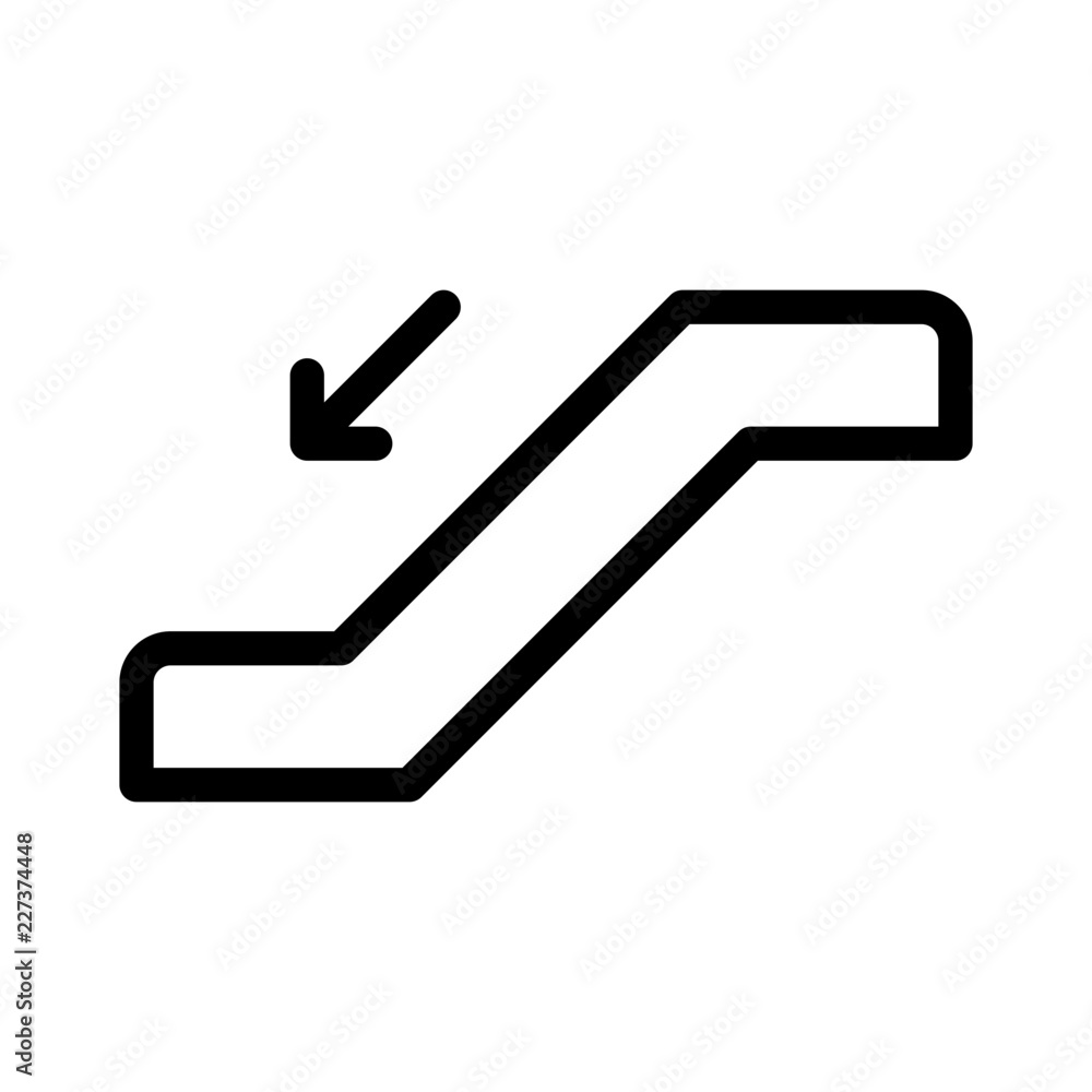 Escalator Down City Town Map Locations vector icon Escalator Down City Town Map Locations vector icon