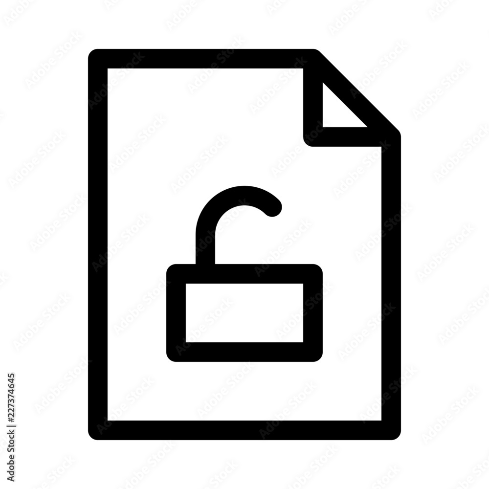 Document File Unlocked Gui Web vector icon Document File Unlocked Gui Web vector icon