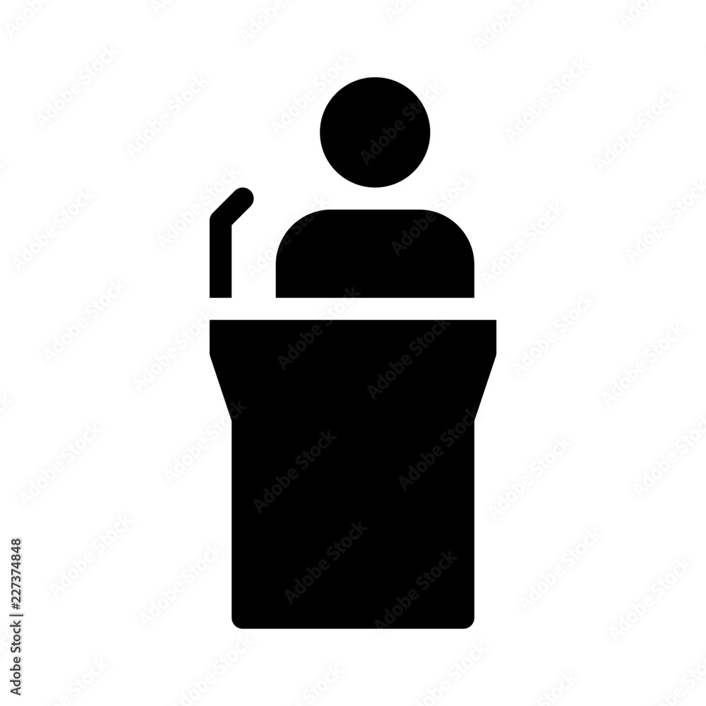 facilitator keynote moderation speaker presentation vector icon Stock