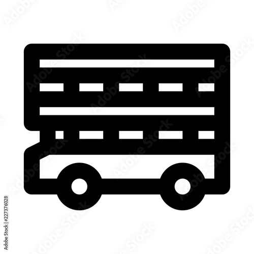 Double Decker City Town Map Locations vector icon