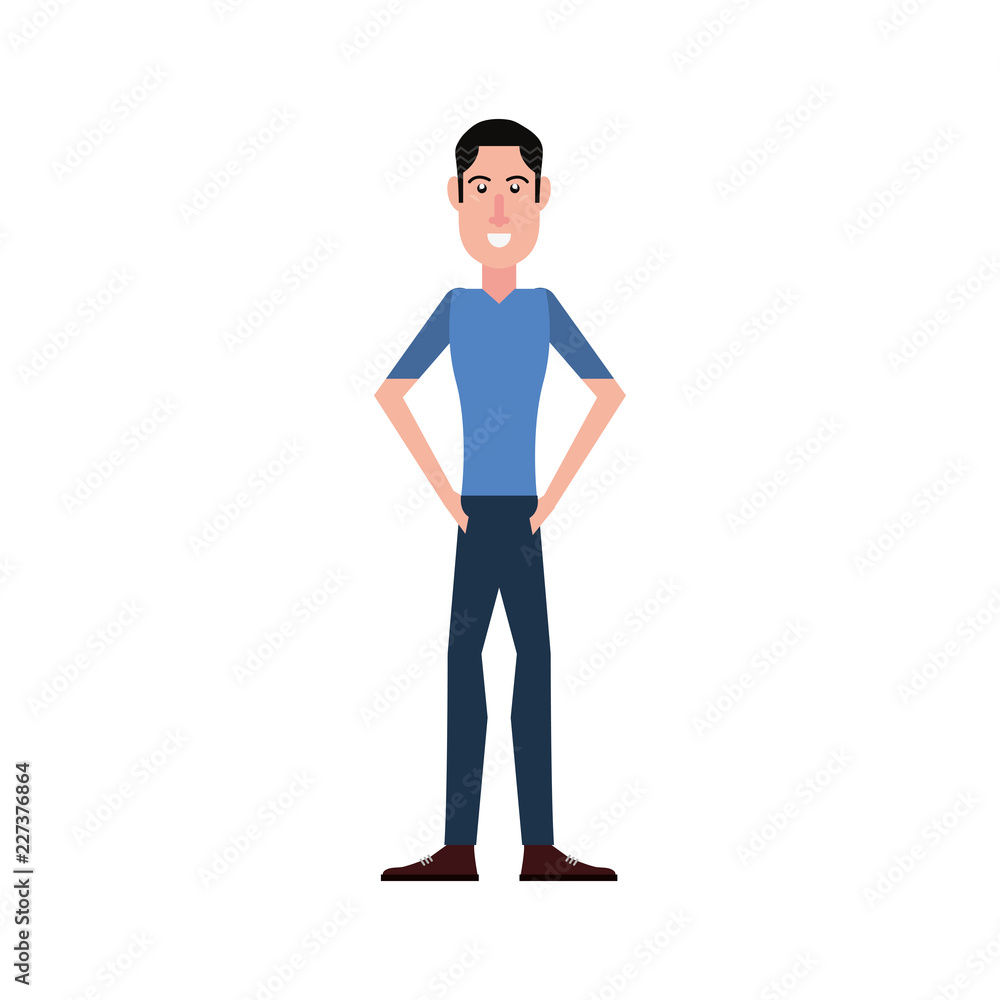 man character  standing on white background