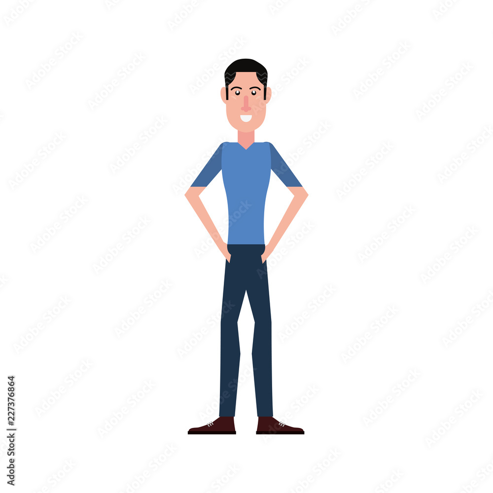 man character standing on white background man character standing on white background