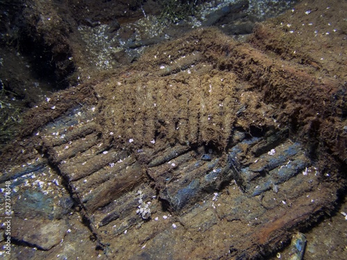 Rusting ammunition in the hold of an Imperial Japanese Navy cargo ship sunk at Truk Lagoon during World War II. photo