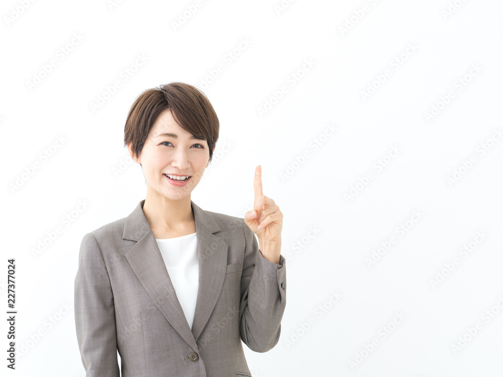 指差す女性 指差す女性