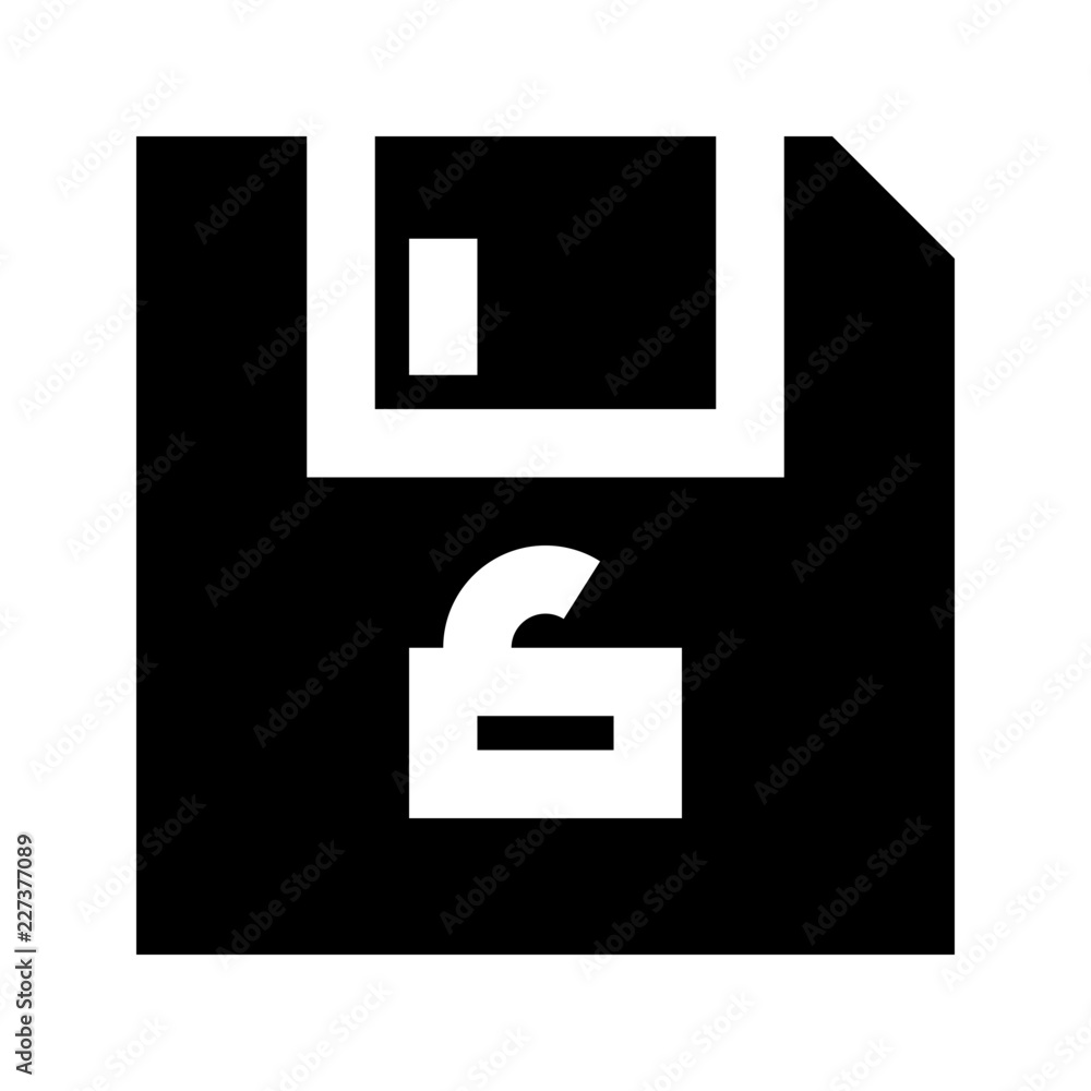 Floppy Unlock Protect Protection Secure vector icon Floppy Unlock Protect Protection Secure vector icon