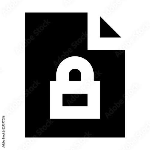 Document File Locked Gui Web vector icon