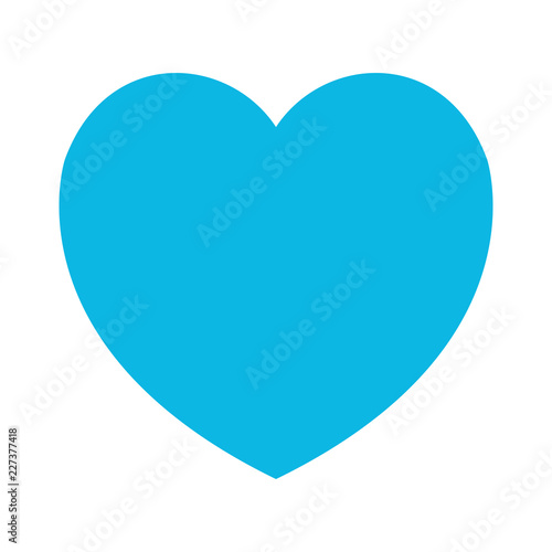 blue love heart on white background