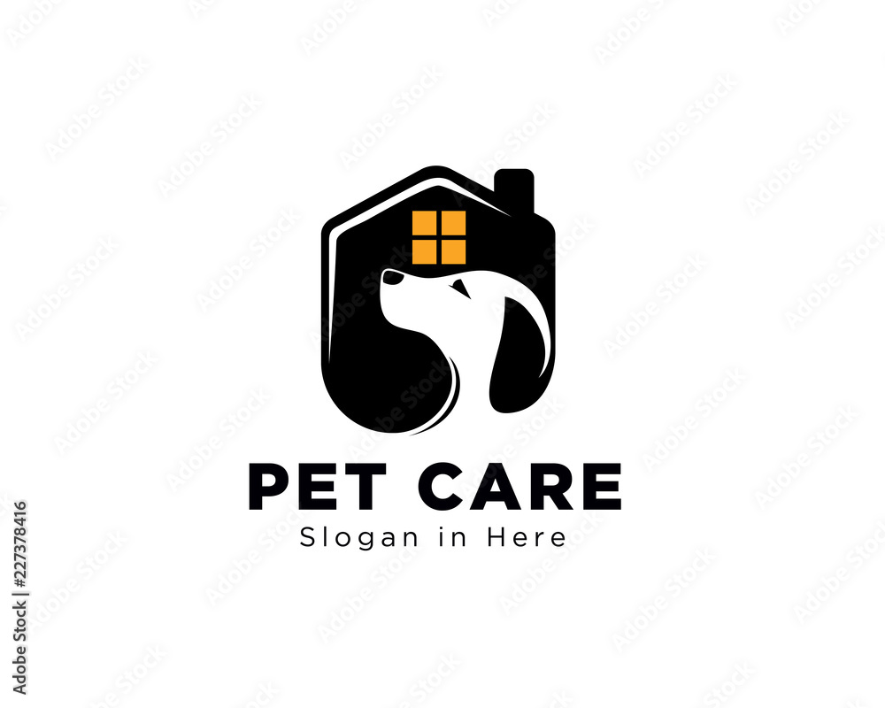 Dog house pet care logo design Stock Vector Adobe Stock