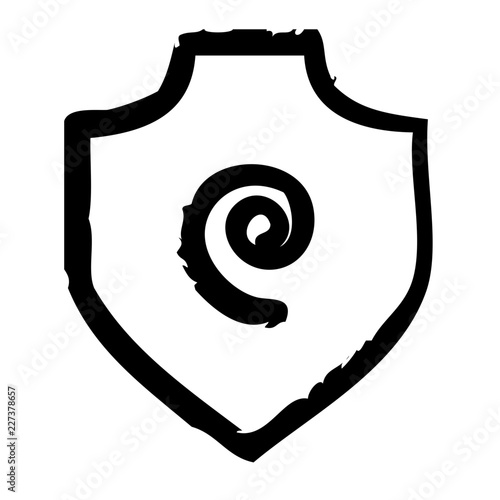 Fingerprint Shield Security Safety Protection Secure vector icon