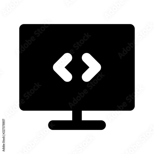 Hacks Coding Programming Display Computer vector icon