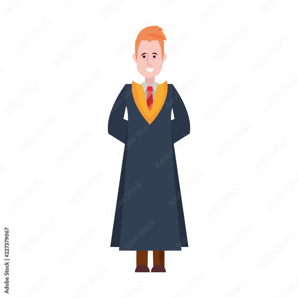 graduate man college wearing robe graduate man college wearing robe
