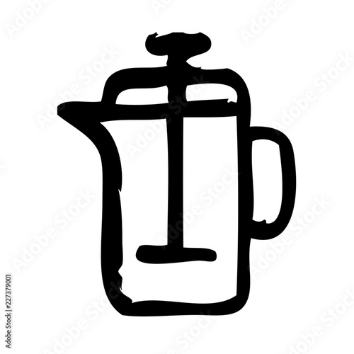 French Press Pot Restaurant Bar Coffein Coffee vector icon