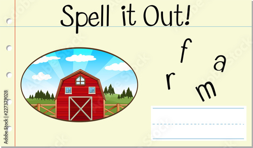 Spell English word farm