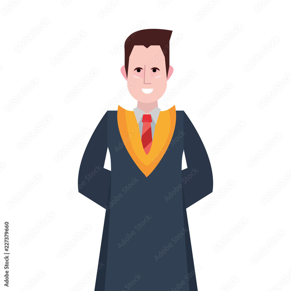 graduate man portrait on white background graduate man portrait on white background