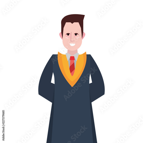 graduate man portrait on white background