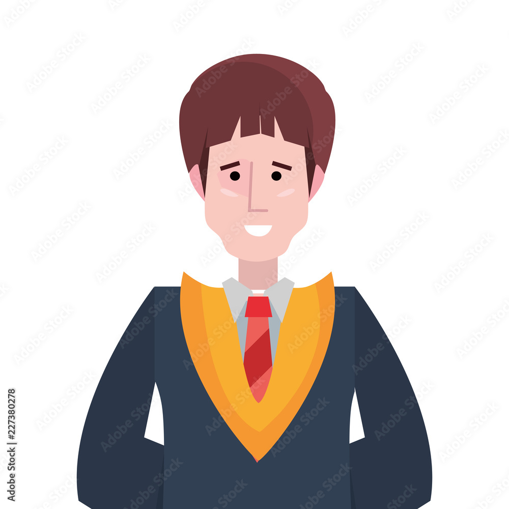 graduate man portrait on white background graduate man portrait on white background