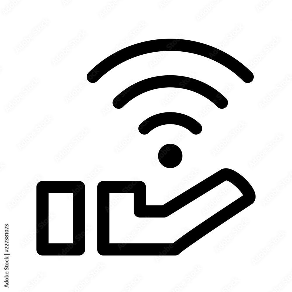 Free Wifi Gift Hand Wifi Connection vector icon Free Wifi Gift Hand Wifi Connection vector icon