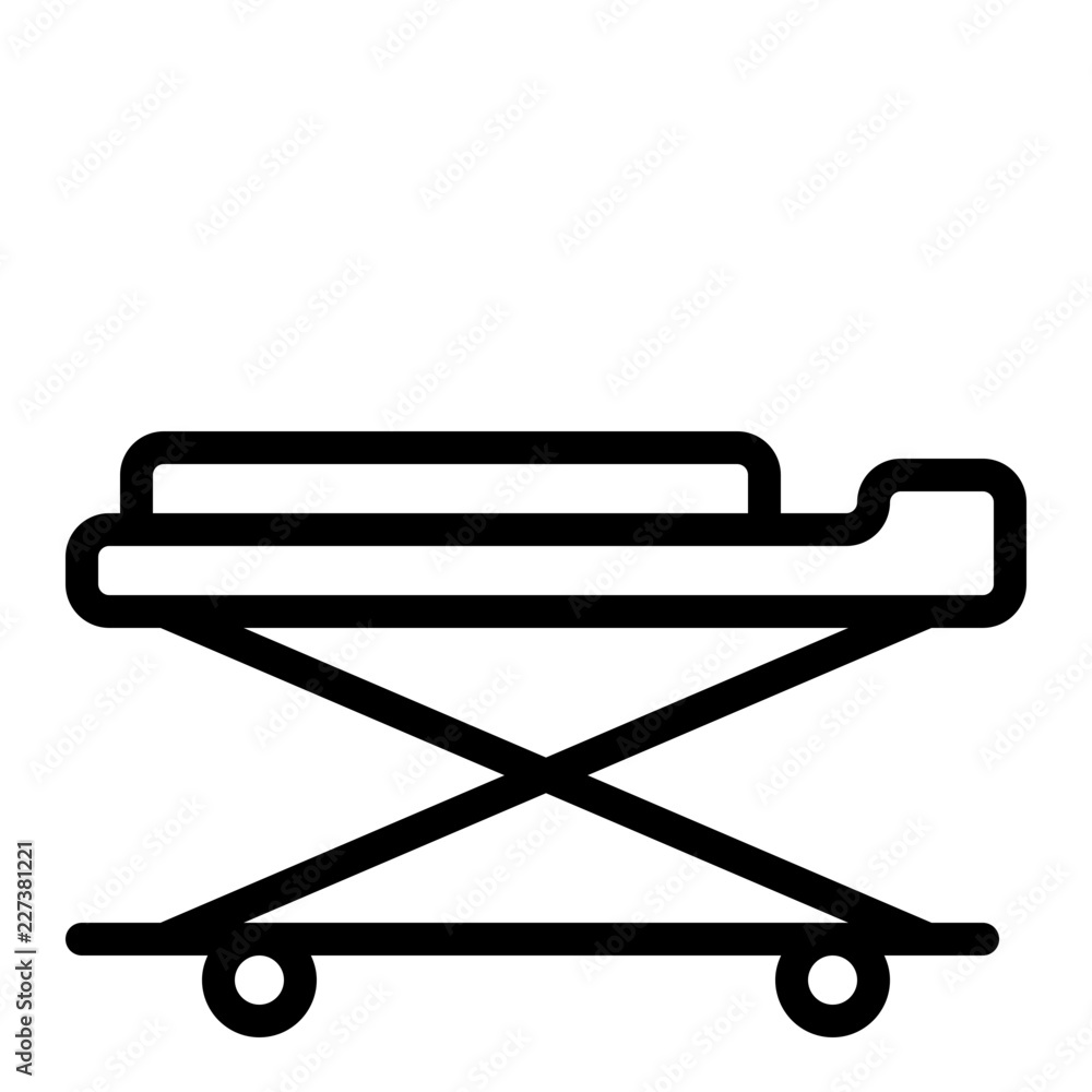 Gurney Medical Doctor Hospital Clinic Ambulance vector icon Gurney Medical Doctor Hospital Clinic Ambulance vector icon