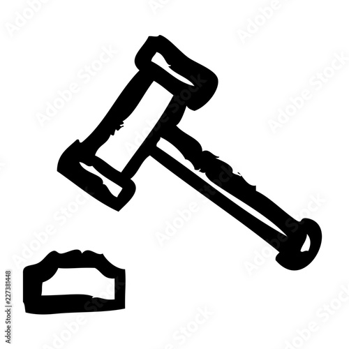 Gavel Lawyer Judge Judgement Law vector icon