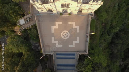 Arial shot of the monastery in Montallegro, Italian Riviera. photo