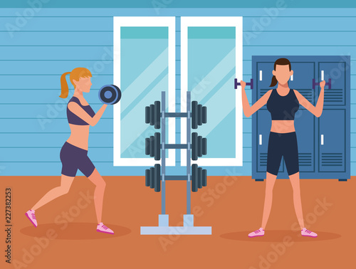 Fitness people and gym