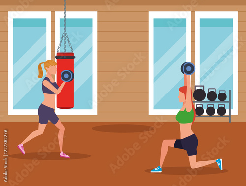 Fitness people and gym