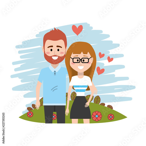 Couple in love cartoons photo