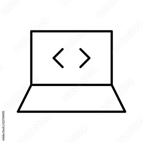 Hacks Coding Programming Notebook Computer vector icon