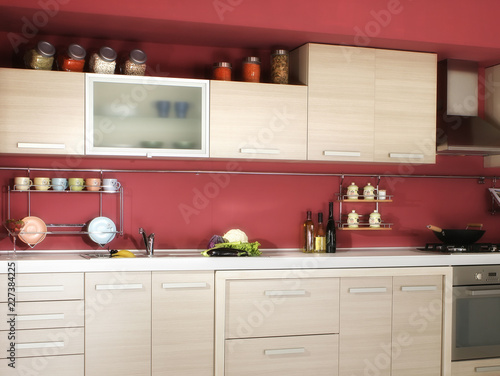 Close up domestic modern kitchen design © jokerpro