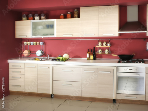 Close up domestic modern kitchen design © jokerpro