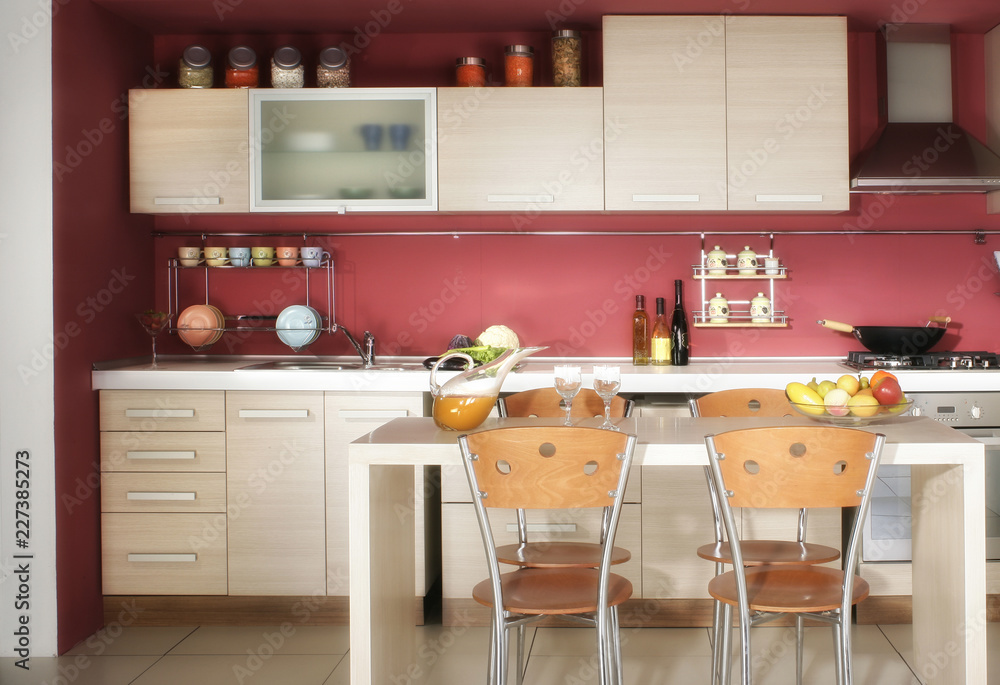 Close up domestic modern kitchen design