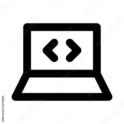 Hacks Coding Programming Notebook Computer vector icon