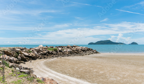 Stone or Rock Mound or Pile on Beach at Prachuap Khiri Khan Thailand