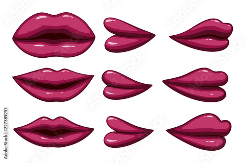 Set of collection lips different