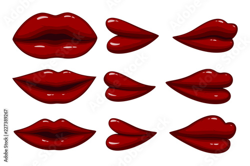 Set of collection lips different
