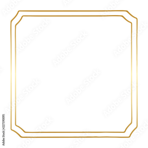 Golden Square Vintage Style Vector Border Frame