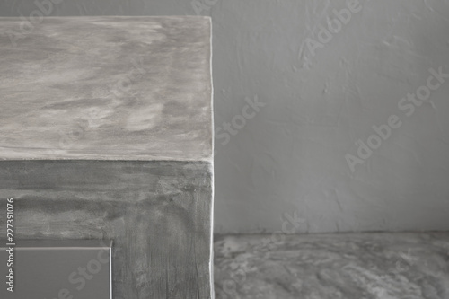 Close Up abstract square type cement countertops , modern and minimal ideal house concept .