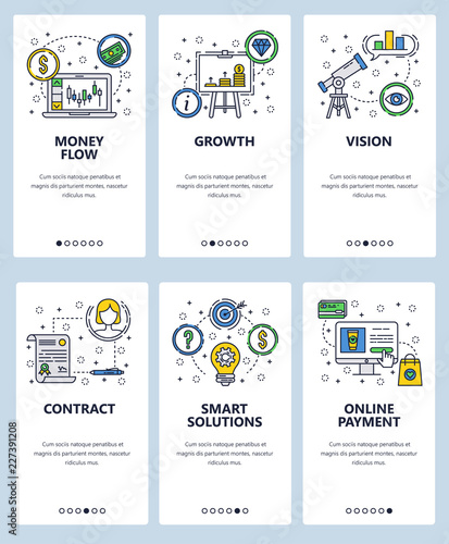 Vector line art web and mobile app template set