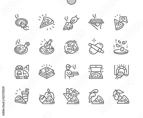 Pizza Well-crafted Pixel Perfect Vector Thin Line Icons 30 2x Grid for Web Graphics and Apps. Simple Minimal Pictogram
