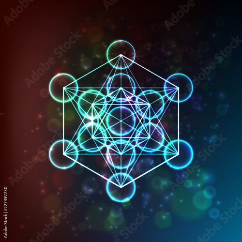 Flower of Life. Sacred Geometry. Symbol of Harmony and Balance. Vector photo