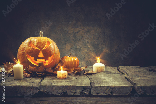 halloween background with jack  pumpkins