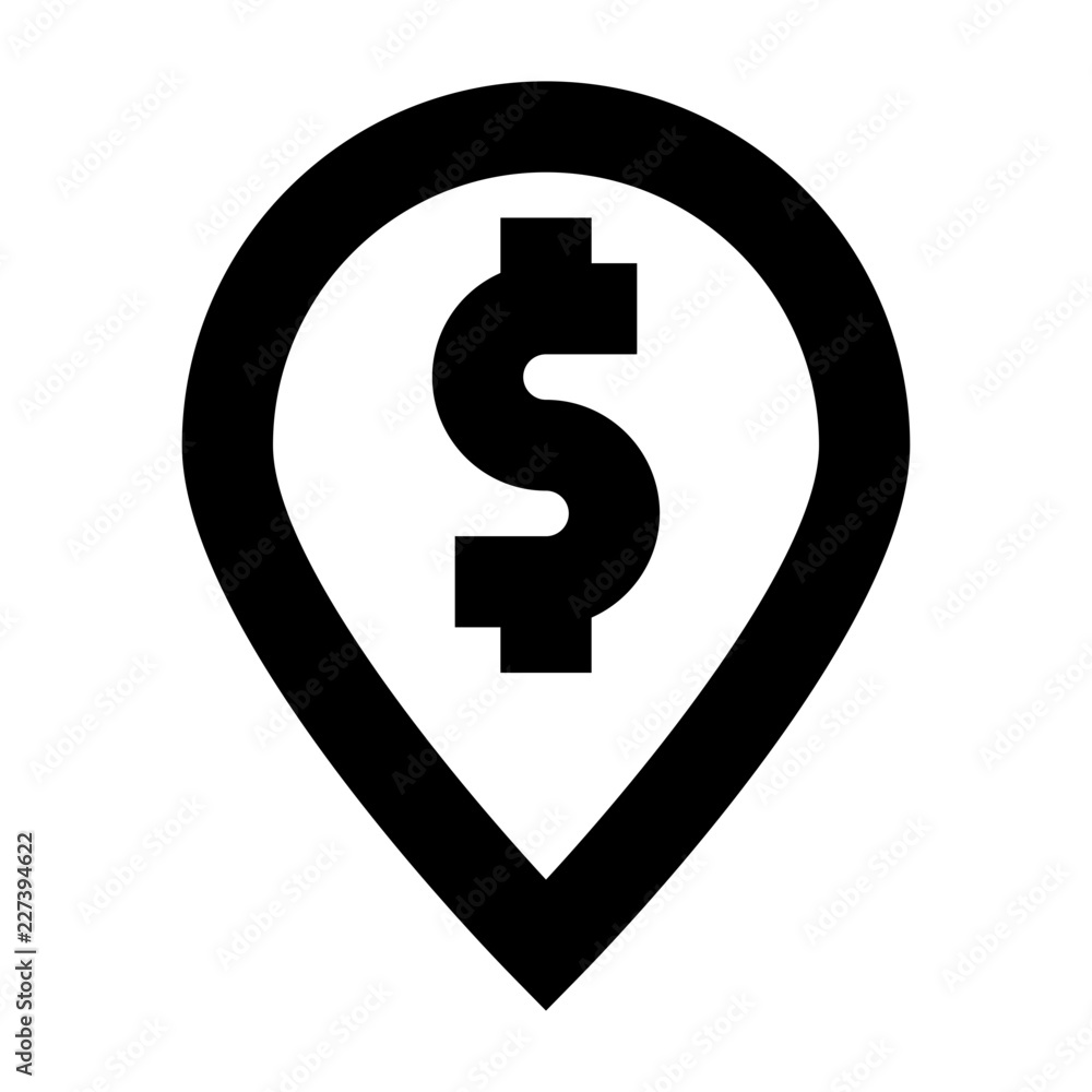 Location Money Dollar Finance Money Exchequer Cash vector icon Location Money Dollar Finance Money Exchequer Cash vector icon