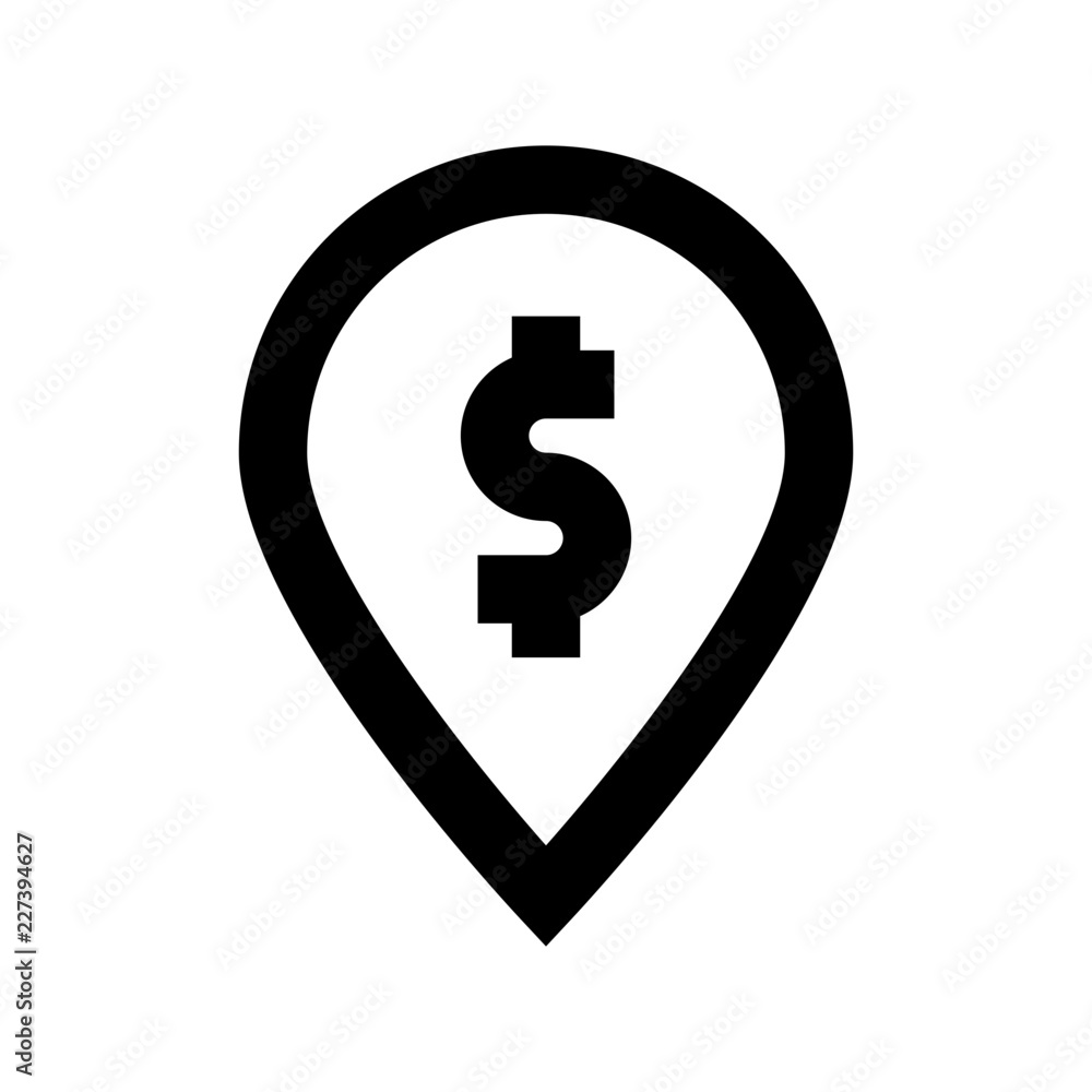 Location Money Dollar Finance Money Exchequer Cash vector icon Location Money Dollar Finance Money Exchequer Cash vector icon